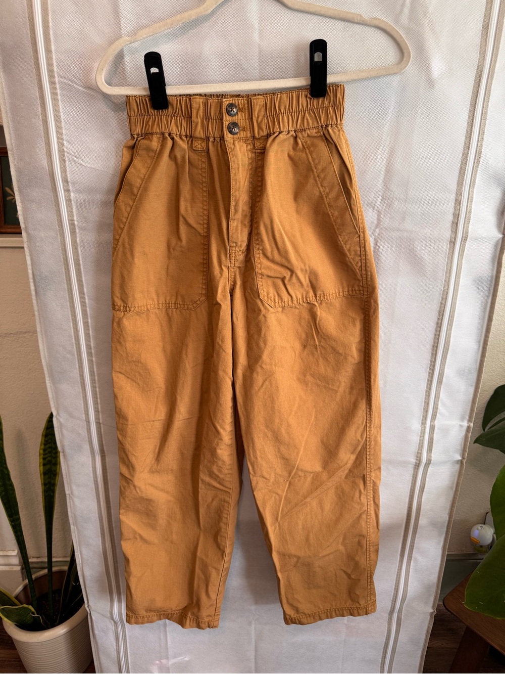 Madewell women’s Elastic-Waist Chinos in Mustard